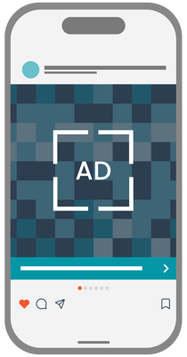 An image of a phone screen with a social media ad to represent On Device's social media Brand Lift measurement